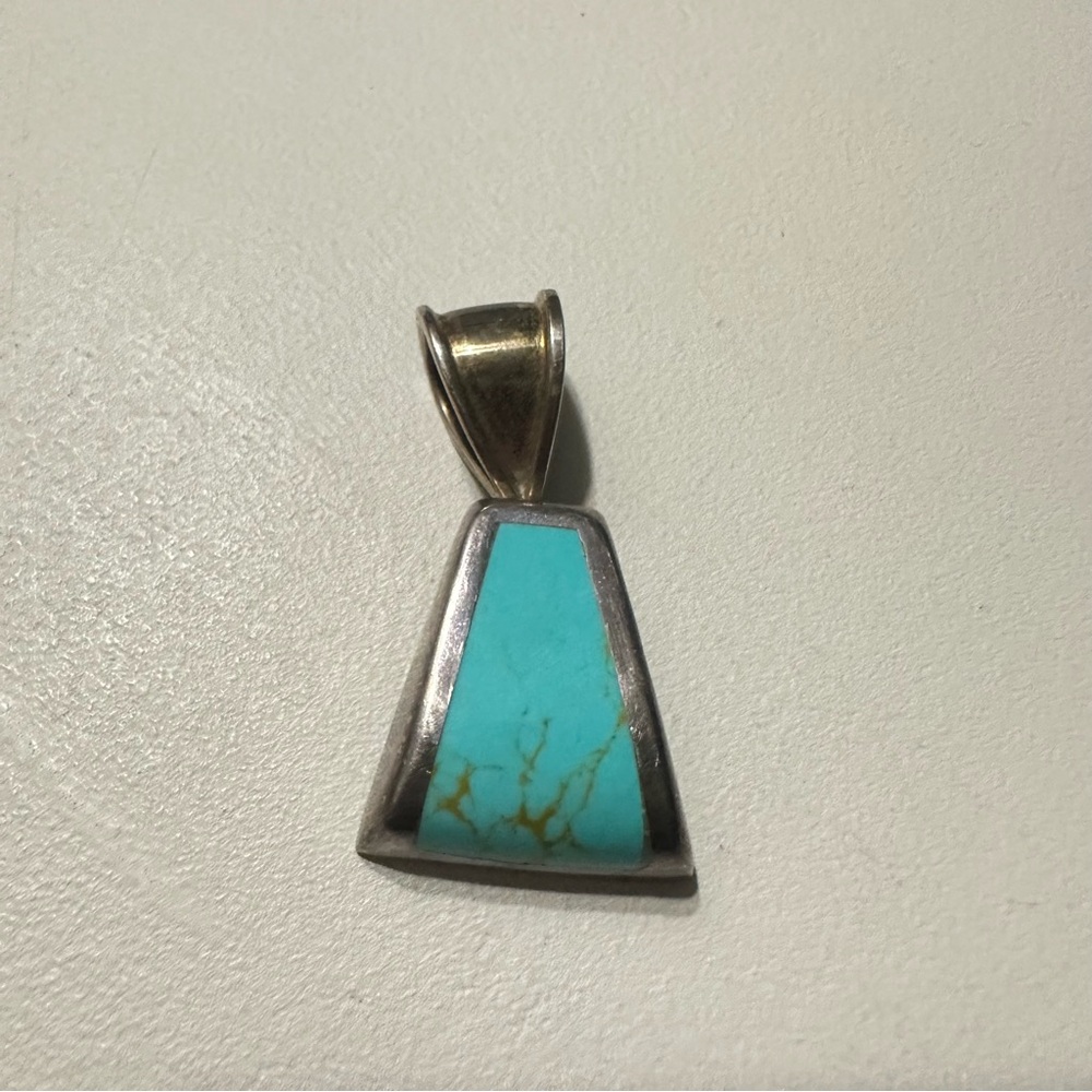 Taxco Turquoise and Silver Necklace Pendant
